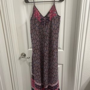 Ella Blue Small Multicolor Sleeveless Boho Maxi Dress